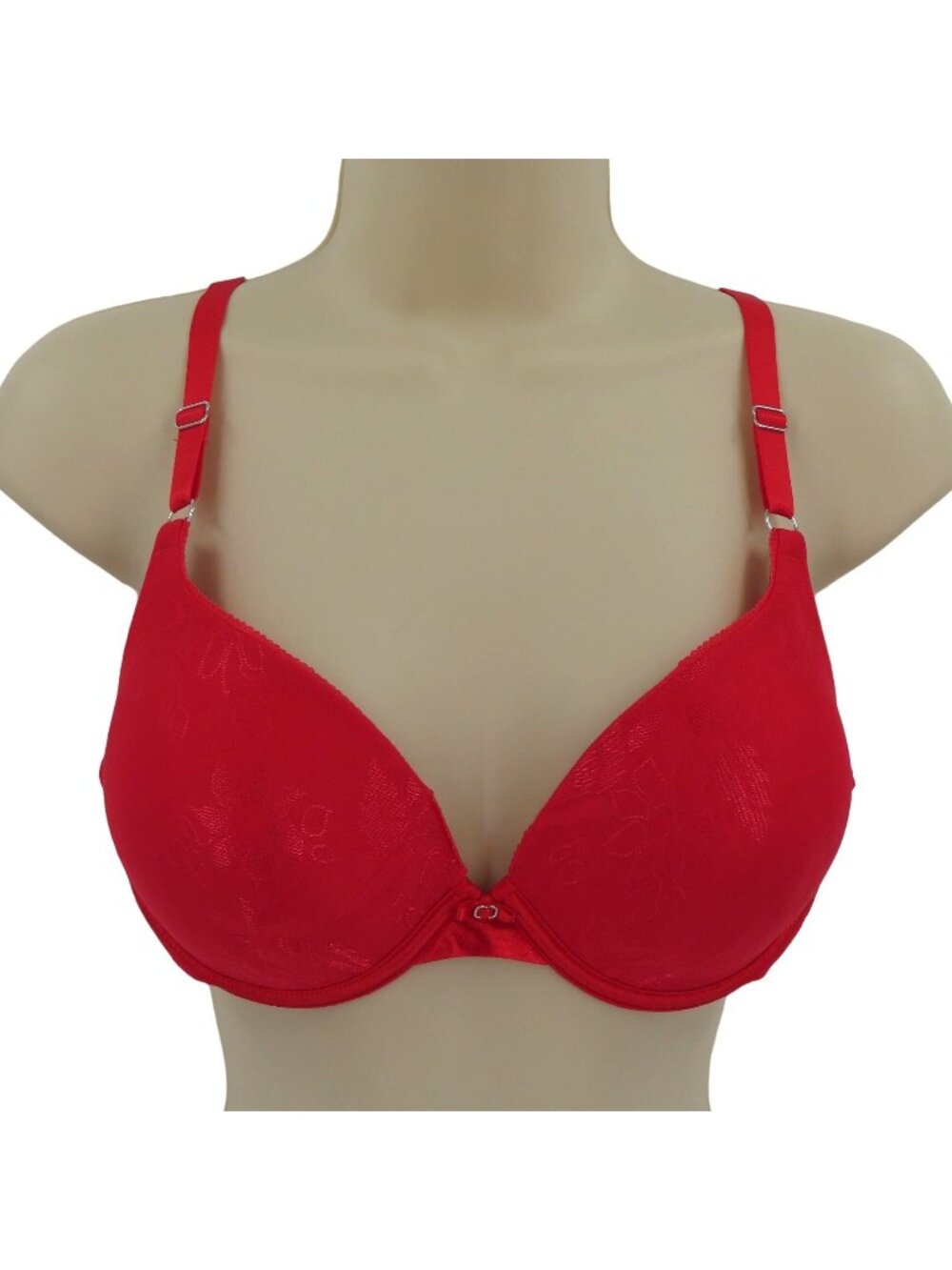 Lily of France 36C Extreme Ego Boost Push Up Bra 2131101 Underwire Red Flowers
